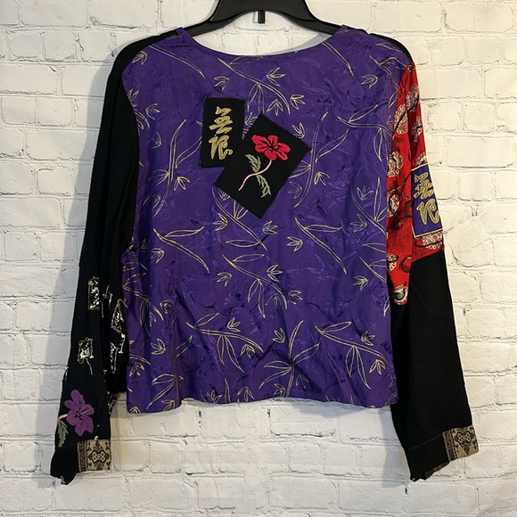 Surya Boho Embroidered Patchwork Floral top - Picture 5 of 7